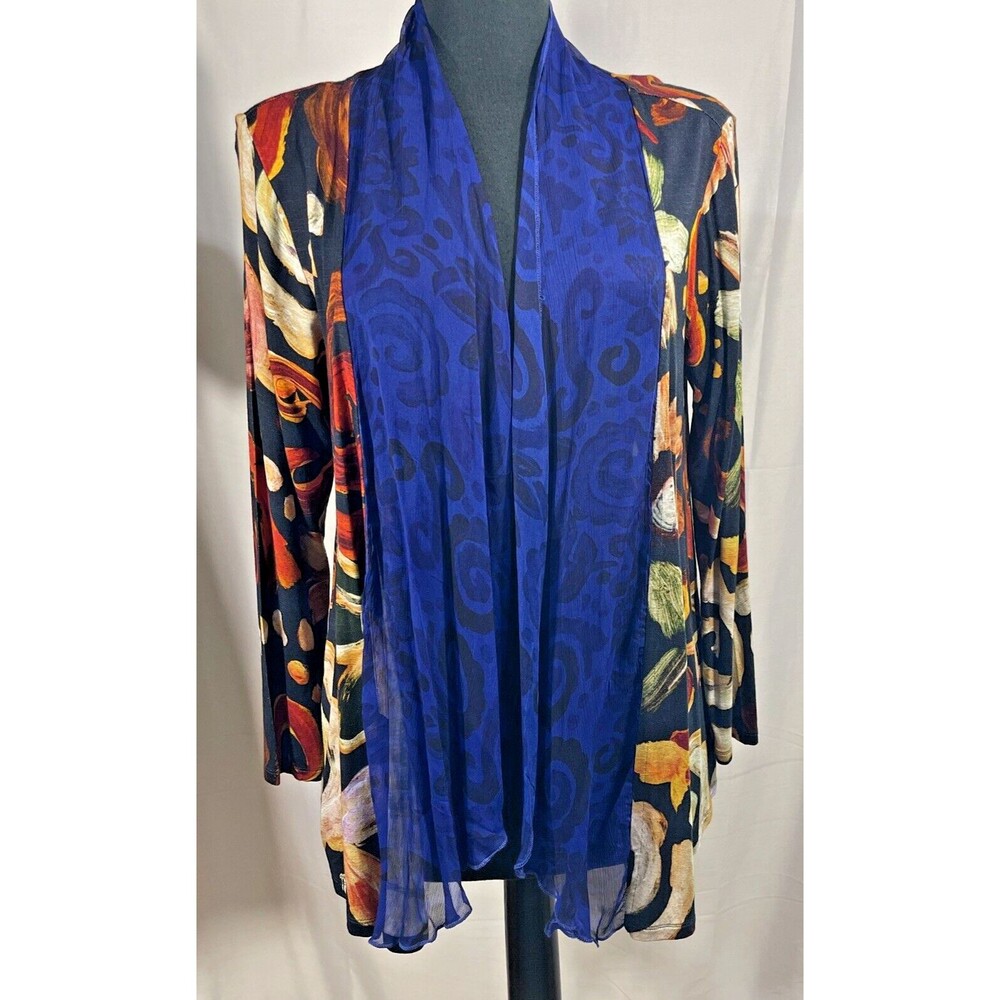 NWT Soft Surroundings  Langshire Topper Duster Floral  Open Front Lightwt Sz Sm